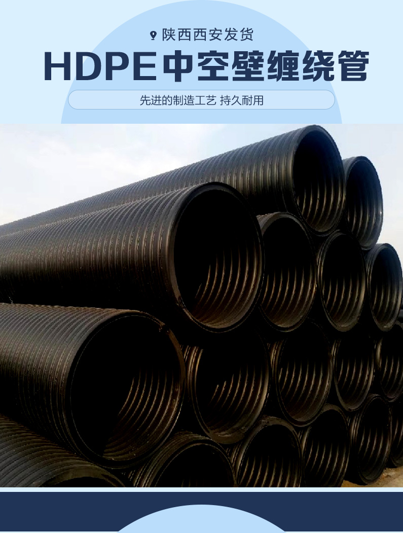 克拉管hdpe缠绕结构壁b型管下水道排水聚乙烯pe波纹管中空壁缠绕管价格、电话、图片(图1)