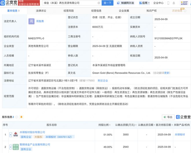 Im体育网站：本钢板材等成立再生资源公司(图1)